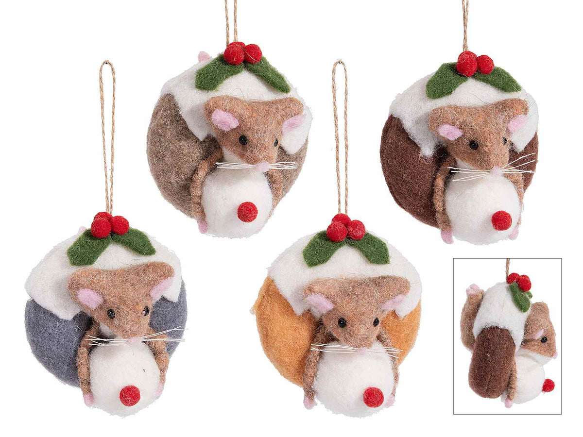 Decorazioni da appendere all'albero di Natale realizzate in feltro, set da 4 pezzi, cm 9 x 8 x 10,5 H