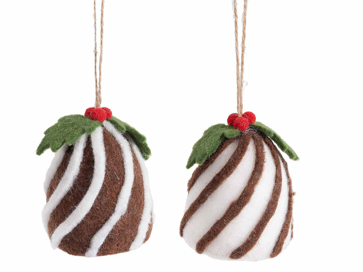 Addobbi albero di Natale a forma di dolcetto / pandoro natalizio realizzato, set da 12 pezzi, Ø 8 cm x 10 H