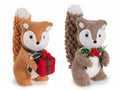 Decorazioni di Natale realizzate in feltro a forma di scoiattolo con pacchetto, set da 4 pezzi, cm 14,5 x 7,5 x 17 H