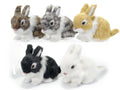 Conigli decorativi in finto pelo, set da 5 pezzi, cm 9,5 x 4,5 x 7 H