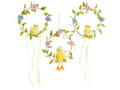 Ghirlande decorative pasquali con pulcini, fiori e nastrini da appendere, set da 6 pezzi, Ø 16 cm