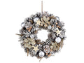 Ghirlande natalizie da appendere di pigne glitterate con palline, fiori e stelle, Ø 30 cm - Interna: Ø 7 cm