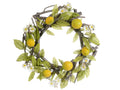 Ghirlande in legno con limoni artificiali e fiorellini, set da 2 pezzi, Ø 30 cm - Interno: Ø 14