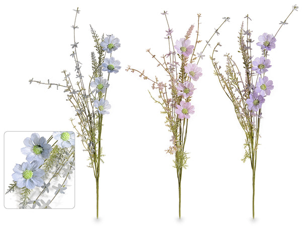 Mazzi di margherite e fiori di campo artificiali, set da 6 pezzi, cm 43 H(con gambo 60)