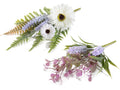 Mazzolini chiudipacco pick di fiori, lavanda e foglie artificiali, set da 12 pezzi, cm 21 H (con gambo 26,5)