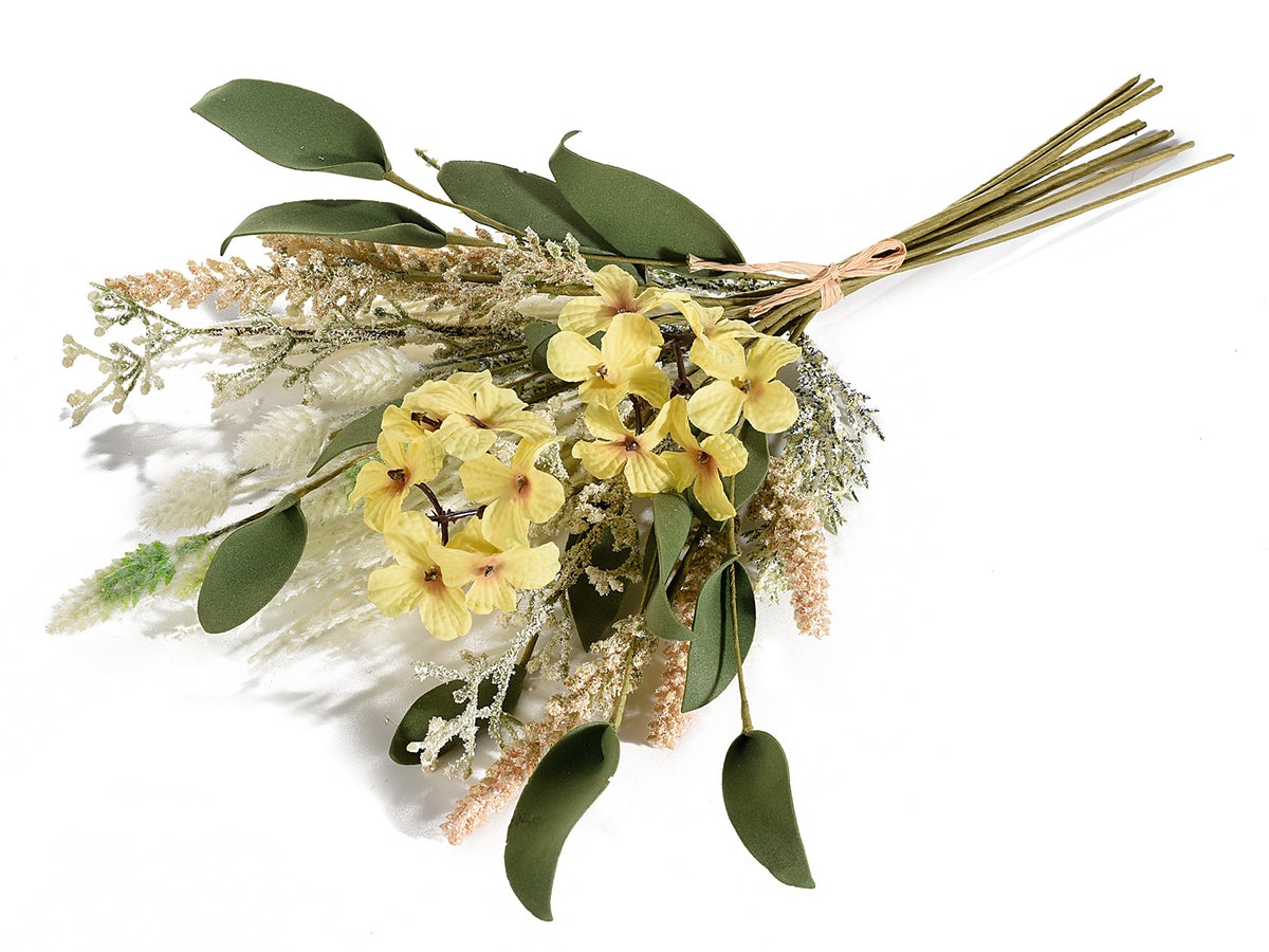Mazzi di fiori di campo e spighe artificiali, set da 6 pezzi, cm 25 H (con gambo 42)