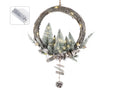 Ghirlande di Natale con base di rami intrecciati, decorata con alberi innevati, Ø 38 cm