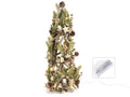 Alberi decorativi natalizi con struttura in rami intrecciati, decorati, Ø 17 cm x 40 H