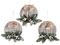 Decorazioni natalizie da parete con base in legno rotonda, applicazioni, set da 3 pezzi, Ø 22 cm