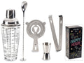 Kit da cocktail con 5 pezzi in acciaio lucido con confezione regalo, -