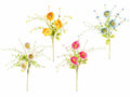 Mazzolini di ranuncoli e fiori artificiali colorati, set da 8 pezzi, cm 30 H (con gambo 45)