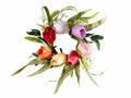 Ghirlande decorative di tulipani colorati artificiali con fiori e foglie, set da 2 pezzi, Ø 34 cm - Interno: Ø 11