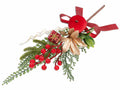 Rami di Natale pick con foglie decorative, bacche rosse, mela in velluto, pacco, set da 10 pezzi, cm 26 H (con gambo 40)
