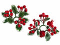 Piccole ghirlande di Natale di bacche rosse e agrifoglio artificiale ideali, set da 20 pezzi, Ø 10 cm