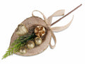 Rametti pick di Natale con aghi di pino dorati, bacche glitterate oro, set da 12 pezzi, cm 13 H (con gambo 26)