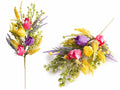 Rami a bouquet di papaveri colorati e lavanda artificiale, set da 6 pezzi, cm 36 H (con gambo 61)