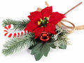 Rametti pick stella di Natale in velluto, decoro con pallina, bastoncino, set da 8 pezzi, cm 19 H (c / gambo 31,5)