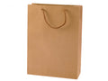 Busta in carta naturale con manici in corda, ideale per confezioni regalo, set da 25 pezzi, cm 24,5 x 9,5 x 33 H