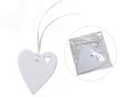 Etichette tag a cuore in carta bianca con intaglio cuore e nastro di raso, set da 6 pezzi, cm 7 x 8 H (con cordino 19,5)