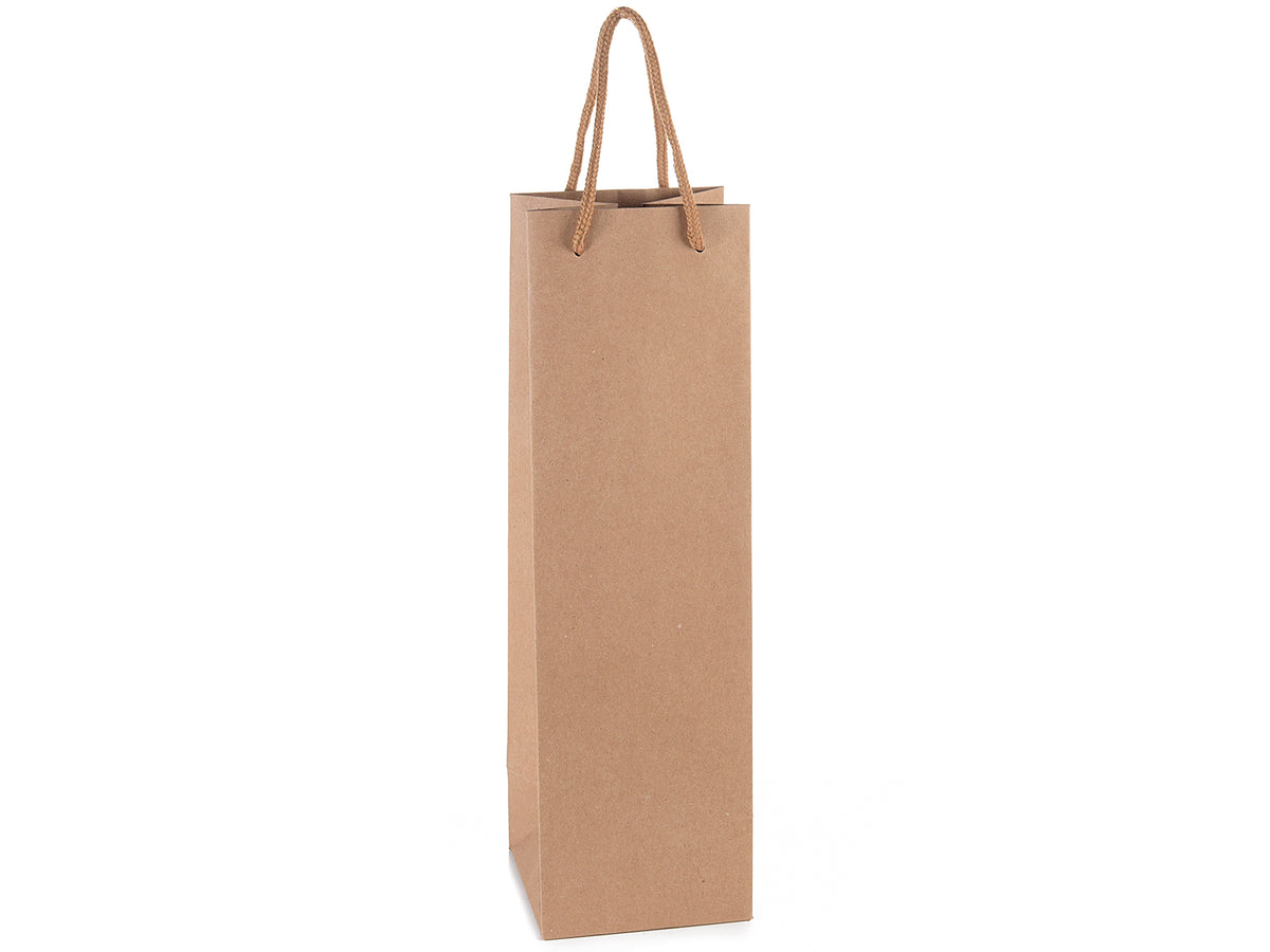 Buste sacchetti portabottiglia in carta naturale con manici, ideali, set da 40 pezzi, cm 10,5 x 11 x 36 H