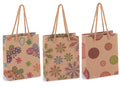 Sacchetti / buste piccole in carta naturale stampata con manici, set da 60 pezzi, cm 11,5 x 6 x 14,5 H
