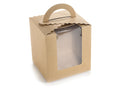 Scatole regalo in carta kraft con finestra e manico, set da 50 pezzi, cm 10,5 x 9,5 x 11,5 H