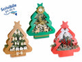 Cestini portafiori ad albero di Natale in carta colorata semi idrorepellente, set da 6 pezzi, cm 35,5 x 9 x 43 H