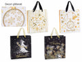 Buste regalo di Natale grandi in carta rigida con decorazioni glitterate oro, set da 20 pezzi, cm 26,5 x 13,5 x 32,5 H
