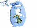 Cestini porta fiori per battesimi / nascite bimbo in carta azzurra semi, set da 8 pezzi, cm 15,5 x 4,5 x 19,5 H