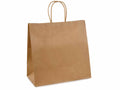 Sacchetti / buste grandi quadrate in carta kraft riciclata e manici ritorti, set da 50 pezzi, cm 28 x 15 x 28 H
