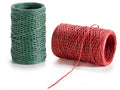 Rotoli di spago in carta colorata verde e rossa modellabili 1 mm, set da 6 pezzi, mm 1 x 50 m