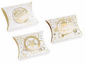 Set di 48 scatole regalo natalizie a cuscino in carta con stampa di Natale in oro lucido e decoro 3D. Ideali per confezionare piccoli doni, bijoux e articoli da regalo, cm 14,5…