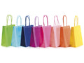 Sacchetti / buste mini in carta colorata con manici, set da 48 pezzi, cm 12 x 6 x 15 H