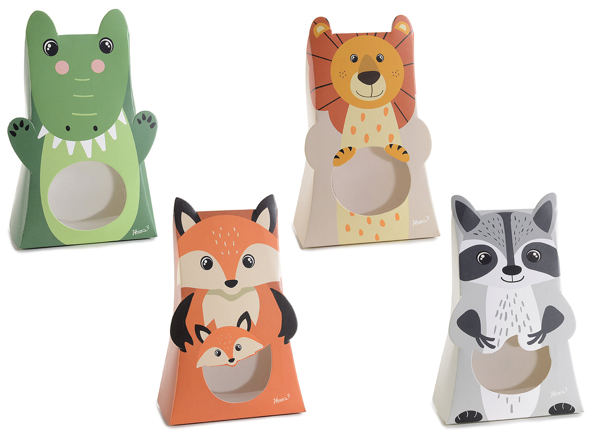 Scatole in carta a forma di animaletto con finestra trasparente, set da 40 pezzi, cm 10 x 5 x 16,5 H