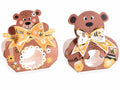 Scatole a bauletto orsetto in carta a forma di orsetti con finestra, set da 40 pezzi, cm 14,5 x 7 x 15 H