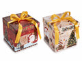 Scatole di Natale quadrate in carta con coperchio e fiocco in raso. Ideali, set da 20 pezzi, cm 15 x 15 x 15 H