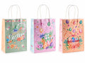 Sacchetti / buste piccole in carta con stampa pasquale e scritta Happy Easter, set da 48 pezzi, cm 15 x 8 x 21 H
