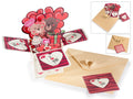 Biglietti di auguri San Valentino 3D pop-up con scritte I Love you e orsetti, set da 6 pezzi, cm 23 x 23 x 18 H