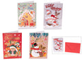 Biglietti di auguri di Natale con decorazioni in rilievo 3D e busta colorata, set da 48 pezzi, cm 11,5 x 17 H