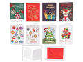 Set di 96 bigliettini augurali natalizi con decori con motivi festivi come palline, renne, alberi di Natale e pacchi regalo, con busta rossa, cm 7 x 10 H