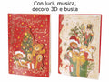 Biglietti di auguri di Natale con musica luci e busta e decoro 3D con stampa, set da 24 pezzi, cm 14,5 x 20 H