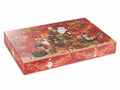 Scatole regalo di Natale rettangolari con coperchio e stampa natalizia, realizzate in carta, set da 24 pezzi, cm 37,5 x 24 x 5 H