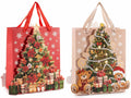 Sacchetti / buste di Natale di dimensione media realizzate in carta, set da 12 pezzi, cm 20 x 10 x 25 H
