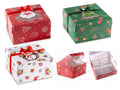 Scatole regalo di Natale realizzate in carta con finestra trasparenti, set da 24 pezzi, cm 16 x 16 x 9 H