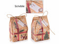 Scatole di Natale in carta a forma di pacchetto natalizio con chiusura, set da 72 pezzi, cm 7 x 5 x 10,5 H
