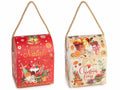 Scatole bauletto / scatola borsetta di Natale in carta colorata con manico, set da 30 pezzi, cm 10 x 9 x 13 H