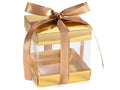 Scatoline regalo oro in PVC con base e coperchio in carta rigida, impreziosite, set da 40 pezzi, cm 9 x 9 x 9 H