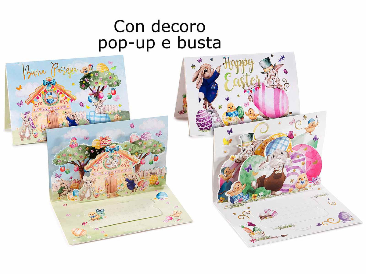 Biglietti auguri di Pasqua con card pop-up e busta scrivibile, set da 36 pezzi, cm 11,5 x 17 H