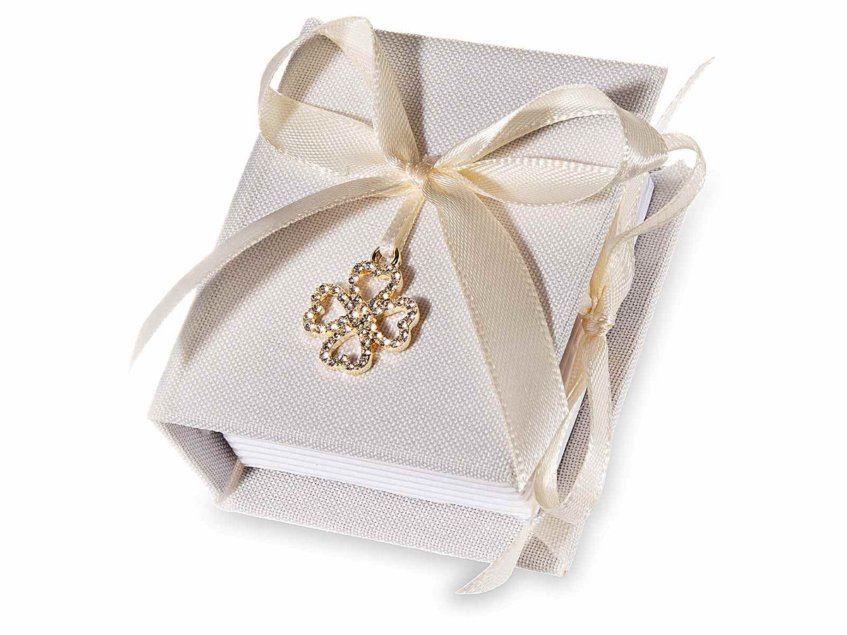 Scatoline a libro portaconfetti in carta rivestita con fiorellino /, set da 20 pezzi, cm 6 x 3,5 x 7 H