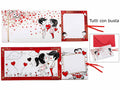 Biglietto amore / San Valentino scorrevole con busta, set da 24 pezzi, cm 19,5 x 11 H